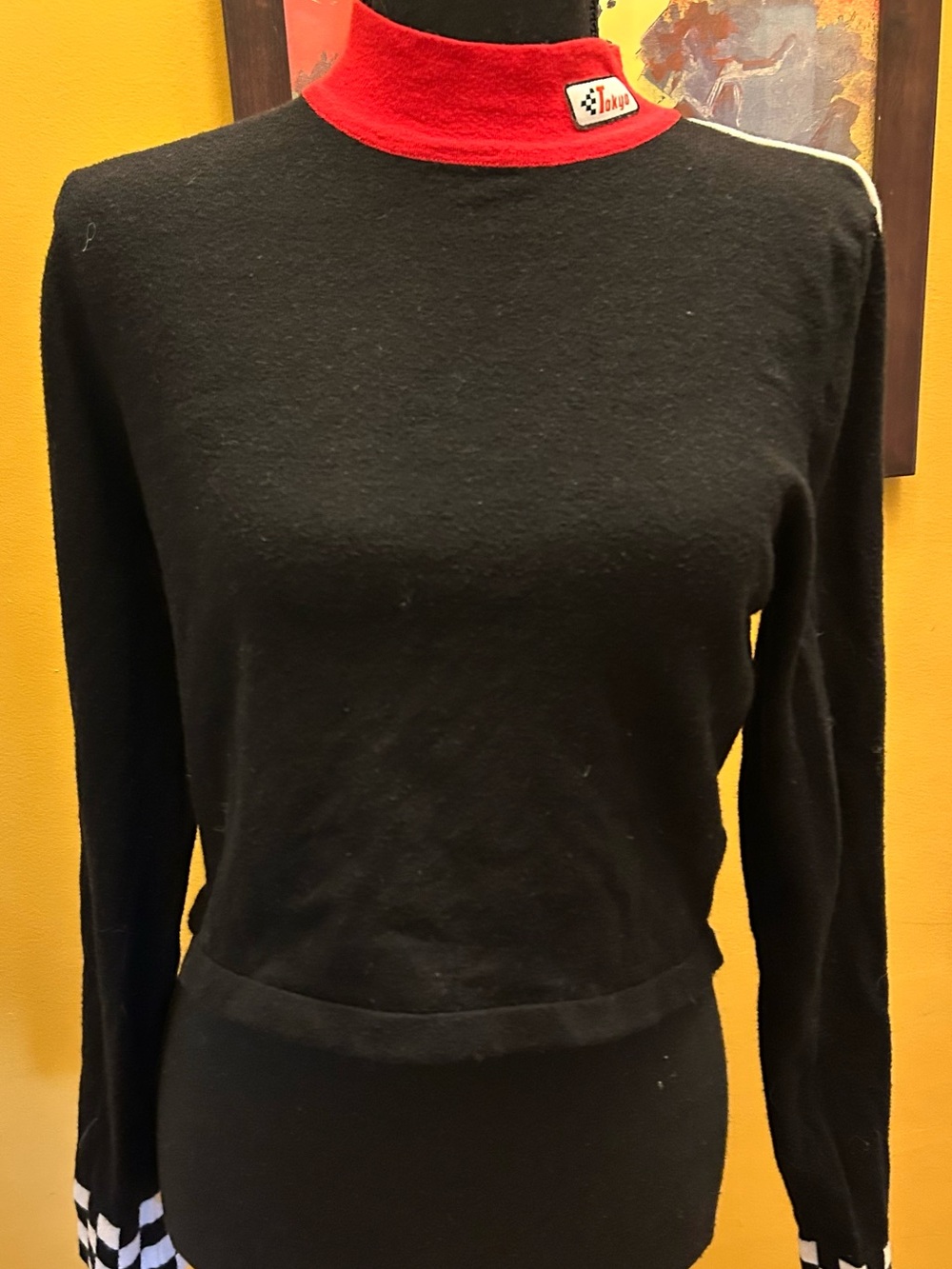 Forever 21 Tokyo Harajuka Crop Race Track Lightweight Sweater Size Large